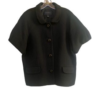 BR Tweed Wool Blend Short Sleeve Jacket Black